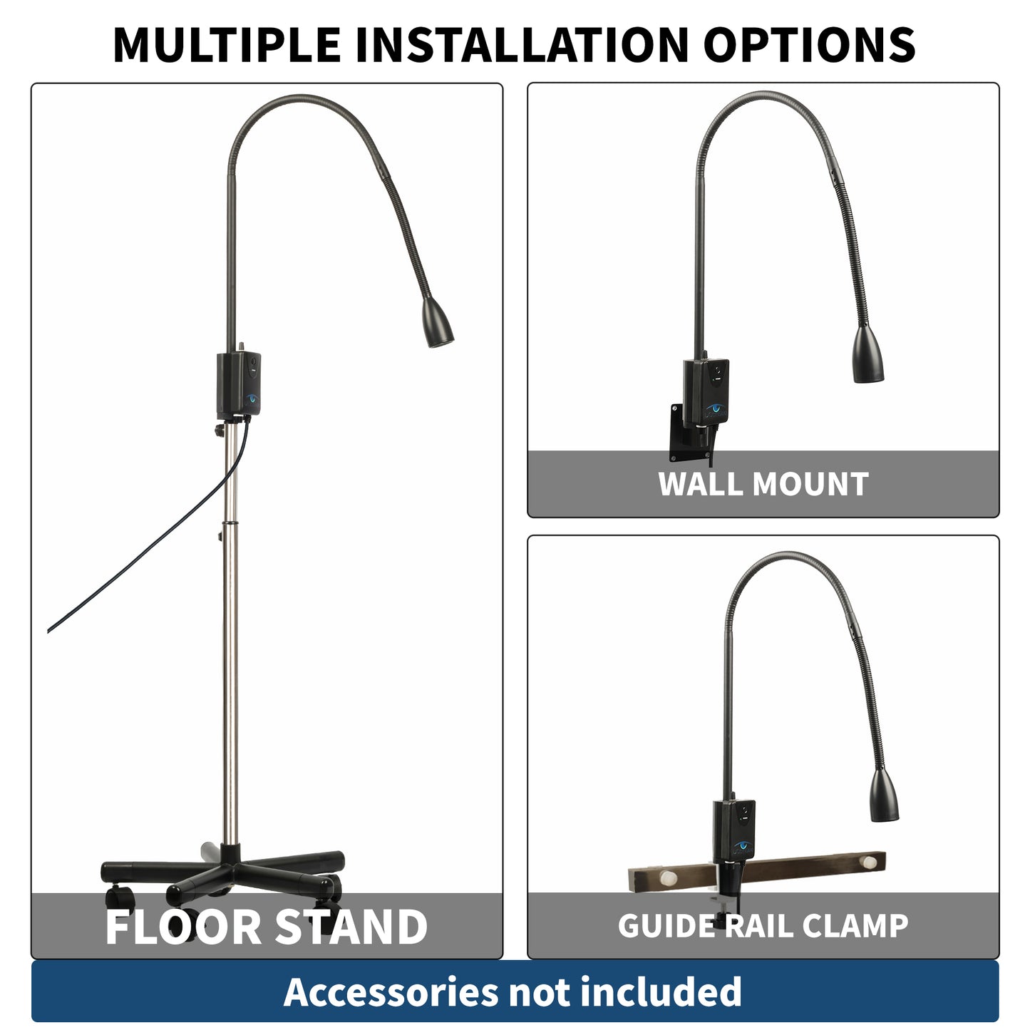 LED Examination Light with Adjustable Brightness, Flexible Arm & Desk Clamp – High-CRI LED Task Lighting for Clinics and Workbenches