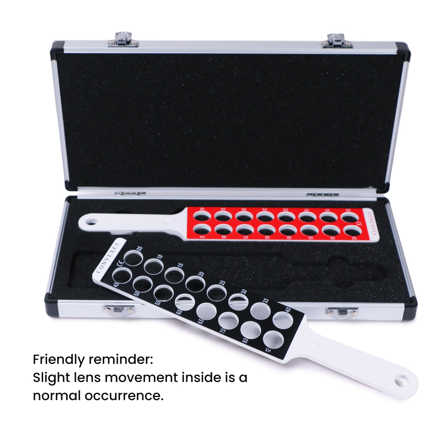 UCanSee 32 Lenses Optical Retinoscopy Rack Lens Set for Quick Examination of Diopter Spectacles with a Aluminum Case