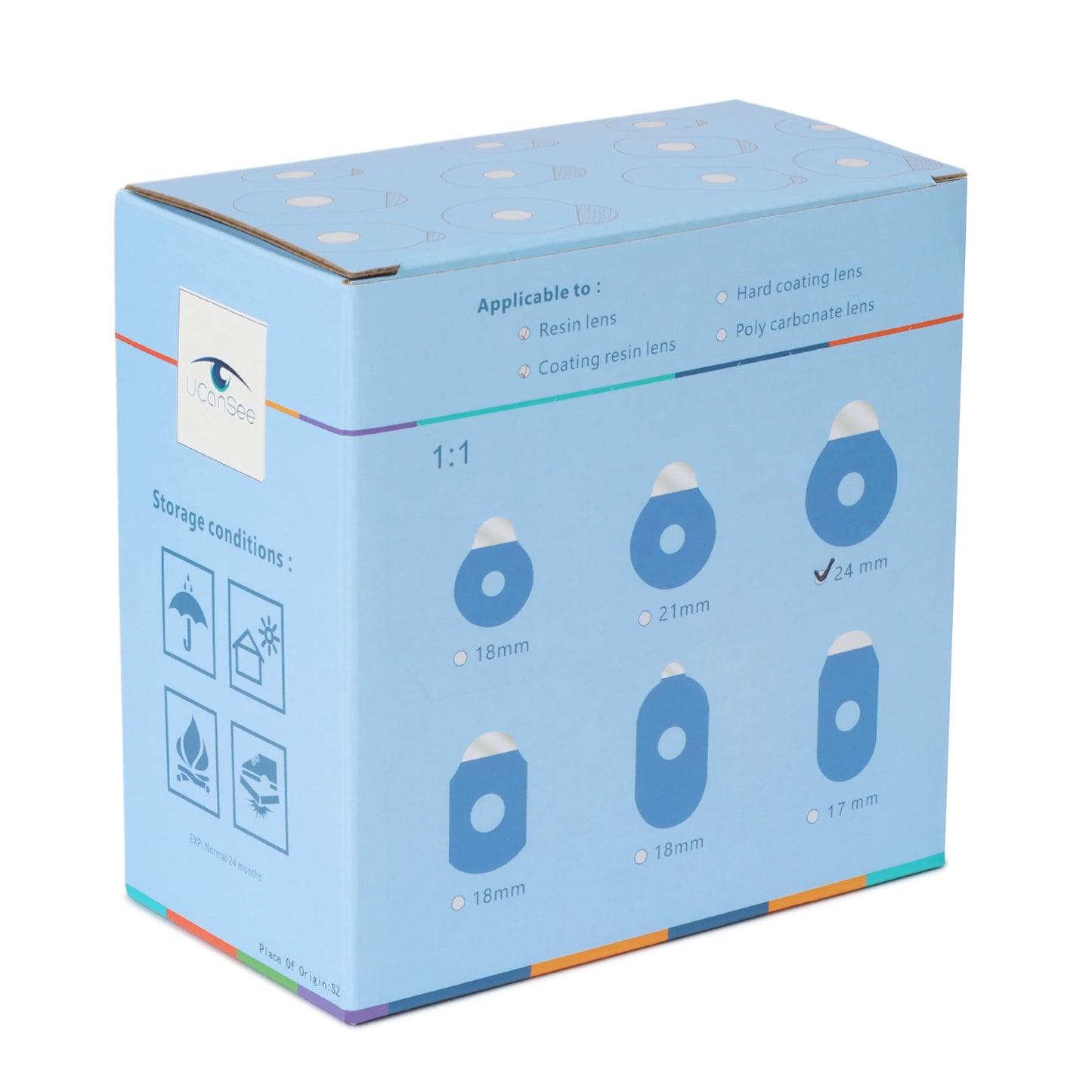 UCanSee 1000 Stück Anti-Rutsch-Sticks für optische Linsenkanten, selbstklebende Blockierpads, 2,4 x 2,8 cm