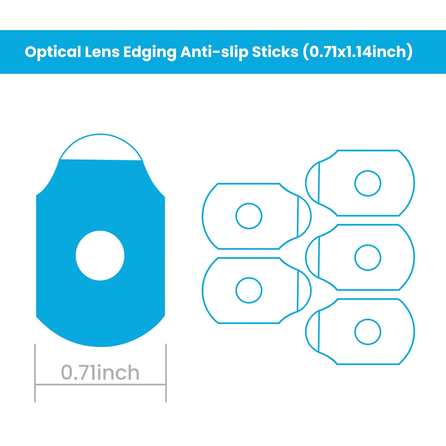 UCanSee 1000pcs Optical Lens Edging Anti-slip Sticks Adhesive Blocking Pads 0.71x1.14inch