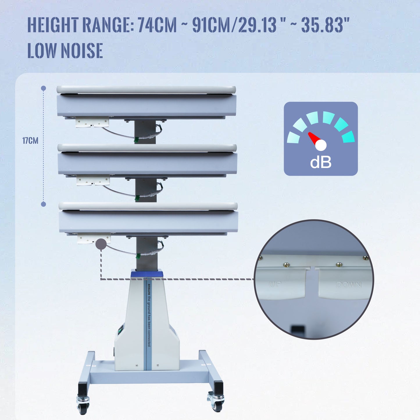 Ophthalmic Motorized Lift Table with a Drawer (23.62" x 18.11")