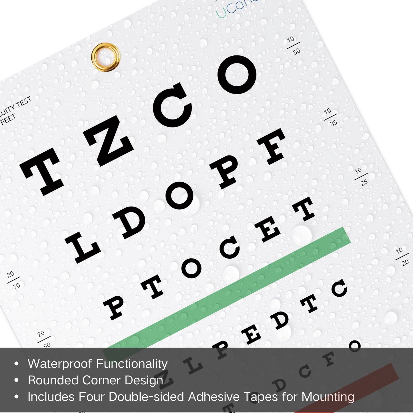 UCanSee Snellen Eye Chart Visual Acuity Chart for Eye Exams 10 Feet (9x14 Inches)