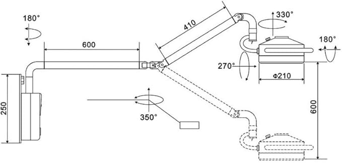 36 W LED Medical Exam Lamp Wall Light Hanging Shadowless Lamp