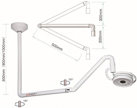 Lámpara de techo sin sombras para exámenes médicos con rotación de 360° y LED de 36 W