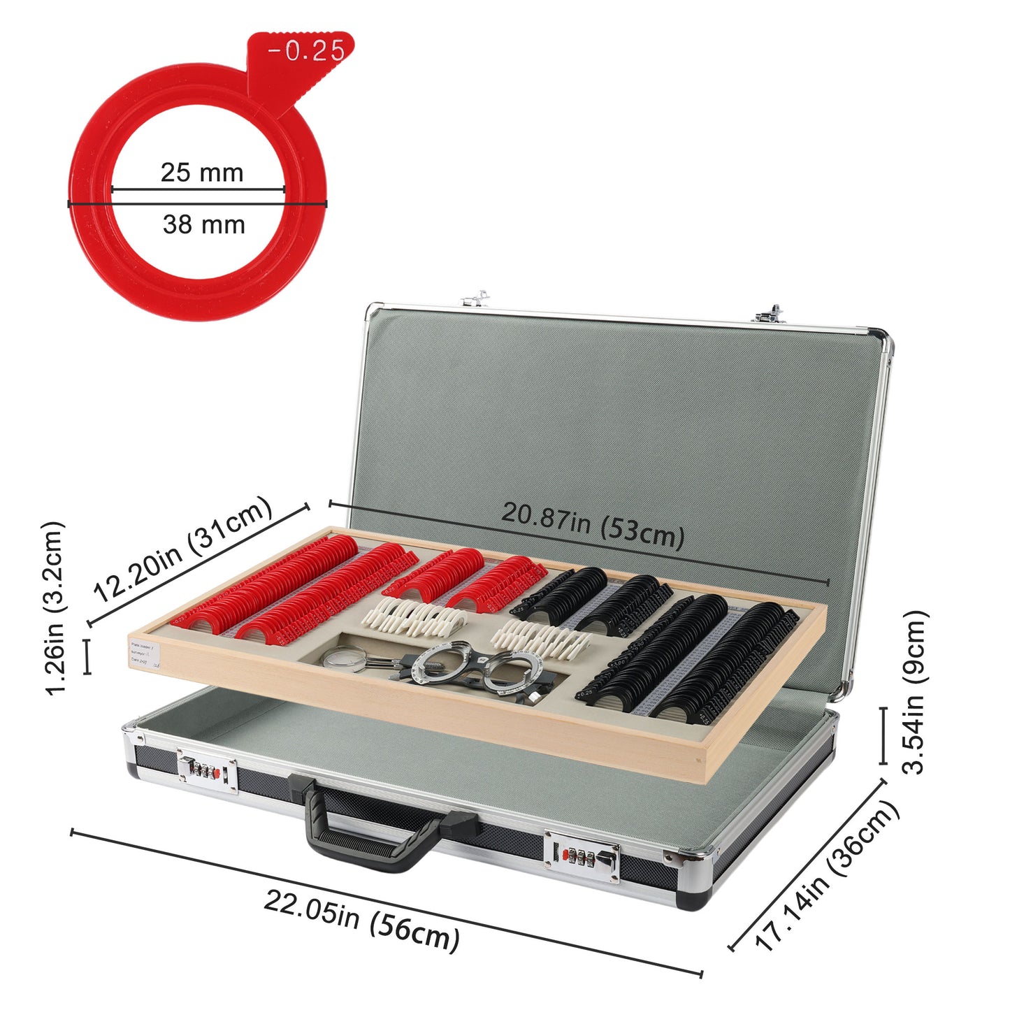 UCanSee® 266 Trial Lens Set Optical Kit Aluminum Case Plastic Rim Grade A