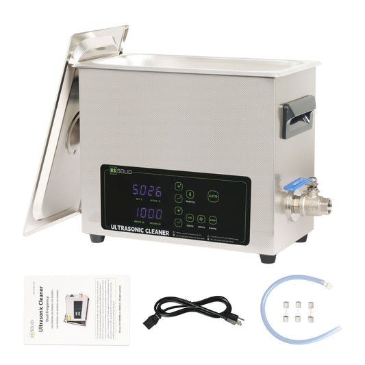 6L Ultrasonic Cleaner – 28/40kHz Dual-Frequency Digital Cleaning Machine with Heater, Timer, and Degas Function