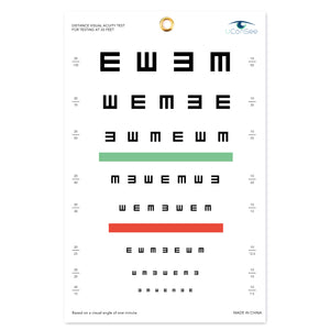 UCanSee E Eye Chart Visual Acuity Chart for Eye Exams 10 Feet (9x14 Inches)