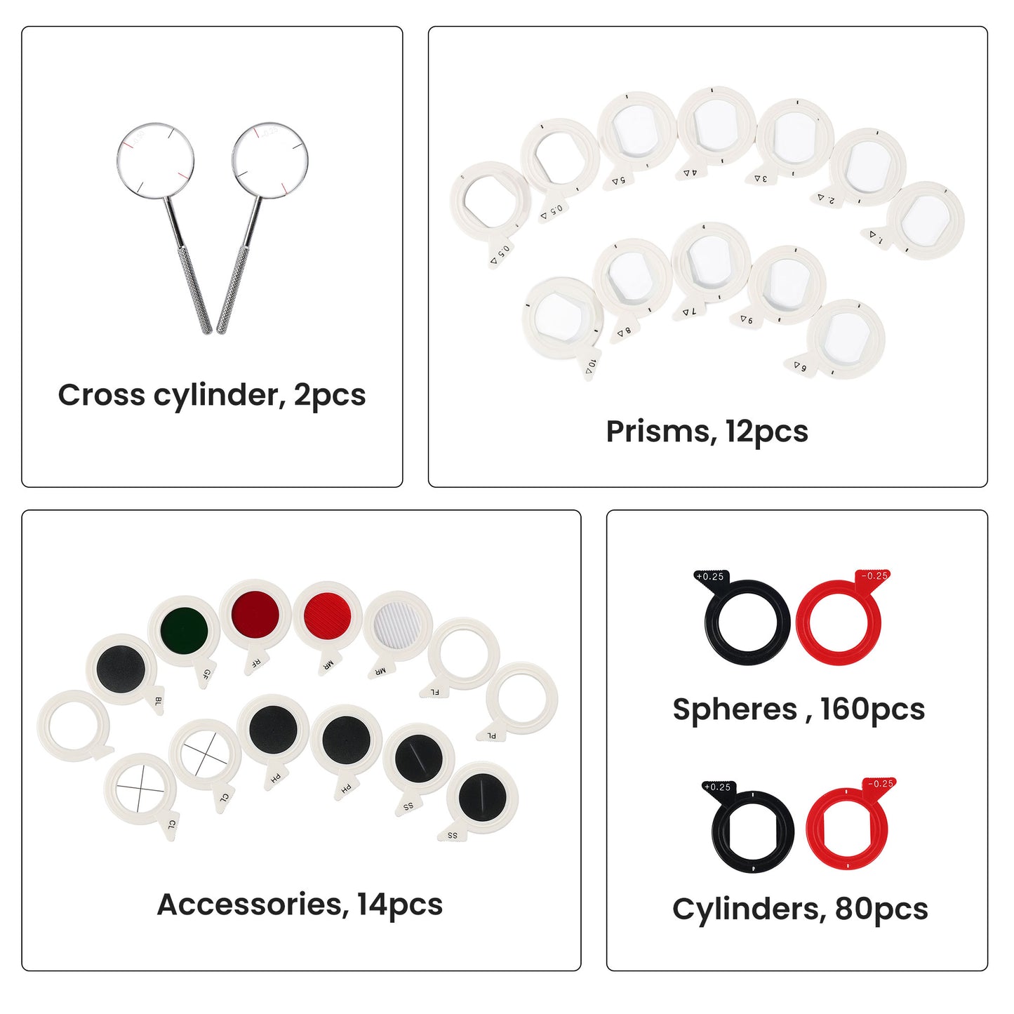 UCanSee® 266 Trial Lens Set Optical Kit Aluminum Case Plastic Rim Grade A