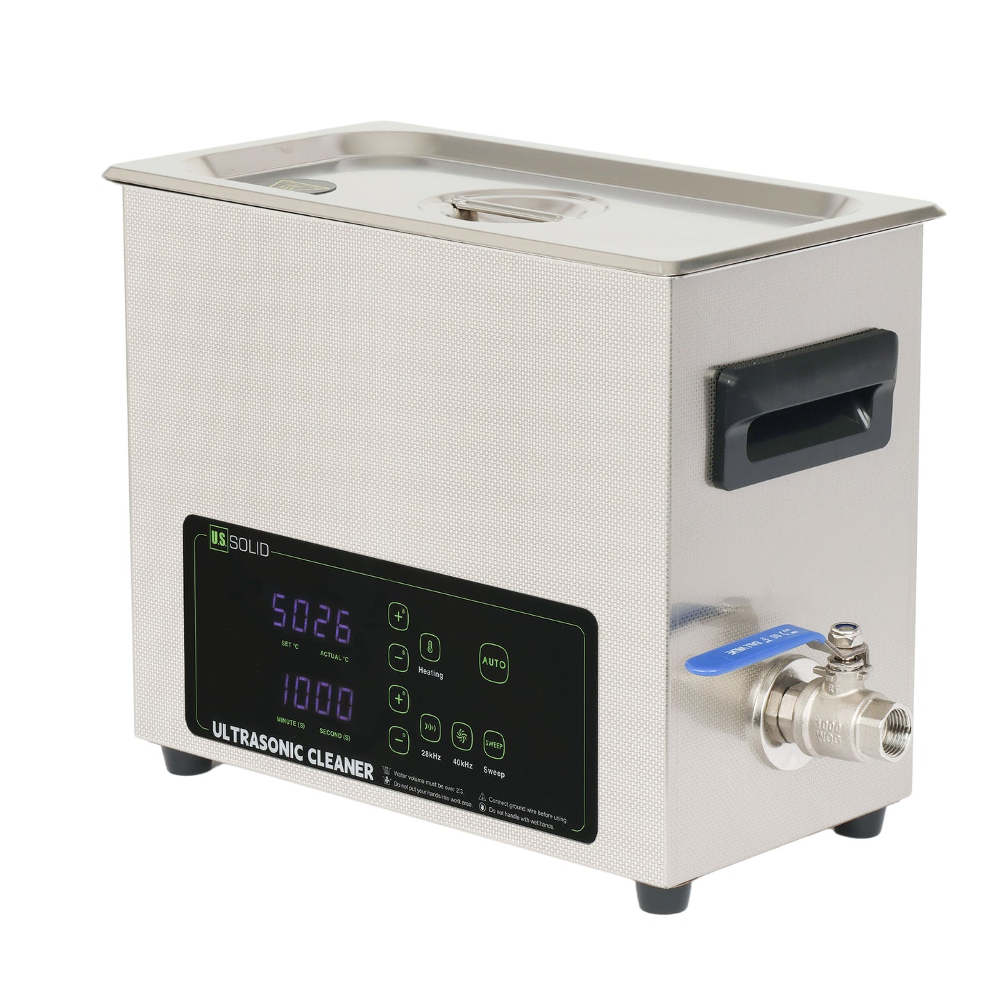 6L Ultrasonic Cleaner – 28/40kHz Dual-Frequency Digital Cleaning Machine with Heater, Timer, and Degas Function