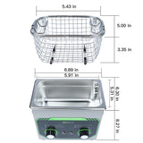 2L U.S. Solid 40 KHz Stainless Steel Ultrasonic Cleaner with Rotary Control