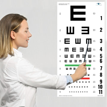 UCanSee E Eye Chart Visual Acuity Chart (22x11 Inches) with Eye Occlud