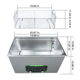 30L U.S. Solid 40 KHz Stainless Steel Ultrasonic Cleaner with Rotary Control