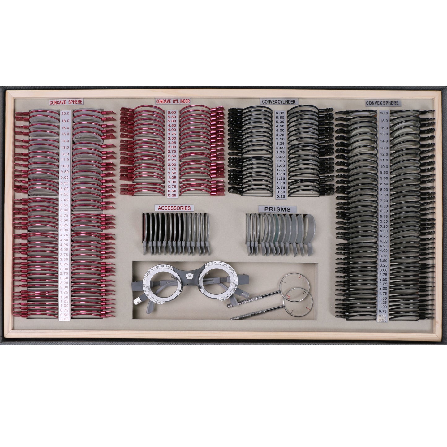 UCanSee® 266 Messlinsen-Set für die Optometrie – Hochwertige Linsen der Klasse A, Metallrand, leicht zu unterscheiden