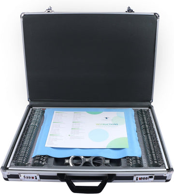 Kit D'optométrie 266 Pièces - Lentilles D'essai Avec Monture Métal Et Boîte Aluminium - Neuf