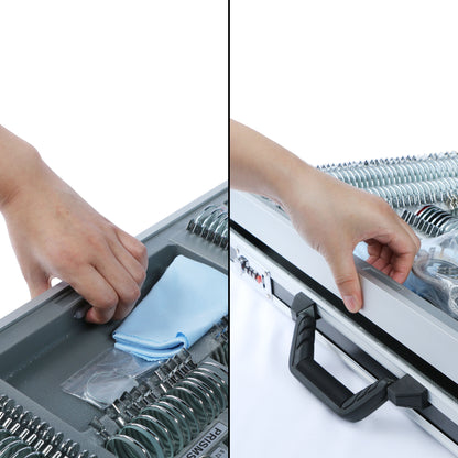 UCanSee® 266-teiliges optisches Testlinsen-Set, Metallrahmen, Aluminiumgehäuse