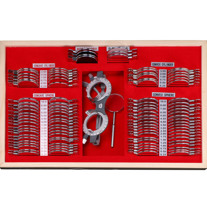 UCanSee® 104-teiliges Testlinsen-Set, Optometrie-Set, PU-Etui, Klasse A