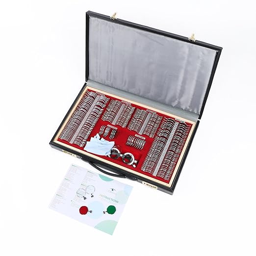Juego de lentes de prueba UCanSee® 266, kit óptico, estuche de PU, marco metálico, grado A