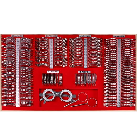 Juego de lentes de prueba UCanSee® 266, kit óptico, estuche de PU, marco metálico, grado A
