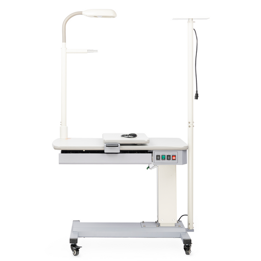 Ophthalmic Combination Table Optometrist Motorized Lift Work Table(35.2" x 18.9")