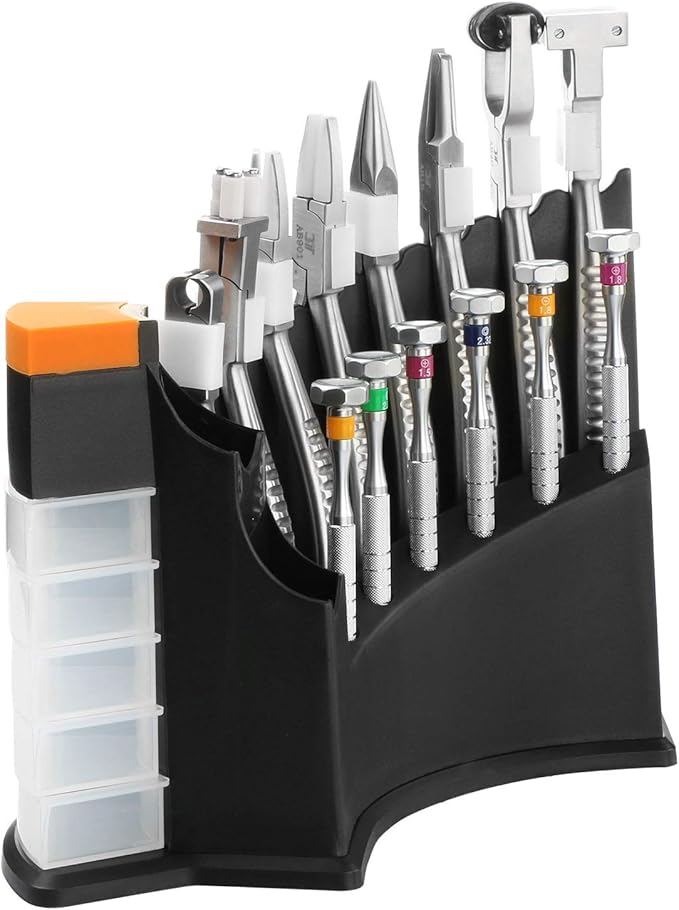 Eyeglass Repair Tools 14 pcs Set 8 Spectacles Pliers 6 Screwdriver with Plastic Holder
