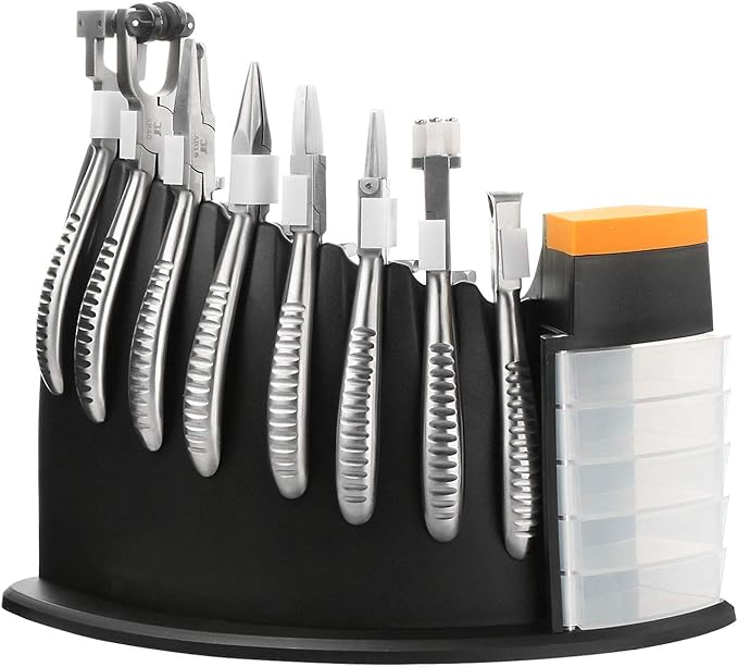 Eyeglass Repair Tools 14 pcs Set 8 Spectacles Pliers 6 Screwdriver with Plastic Holder