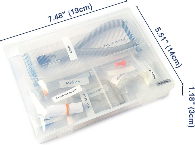 UCanSee Rimless Glasses Repair Kit – Includes Plier, 2 Pairs of Rubber Jaws, and 3 Sizes of Mounting Sleeves (1.4/1.5/1.6)