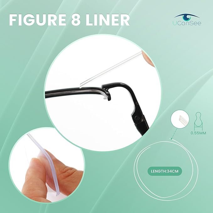 UCanSee Semi-Rimless Glasses Repair Kit – Includes Hook for Lens Installation and 65.6FT Nylon Line (0.55mm Diameter)