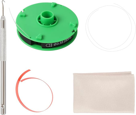 UCanSee Semi-Rimless Glasses Repair Kit – Includes Hook for Lens Installation and 65.6FT Nylon Line (0.55mm Diameter)