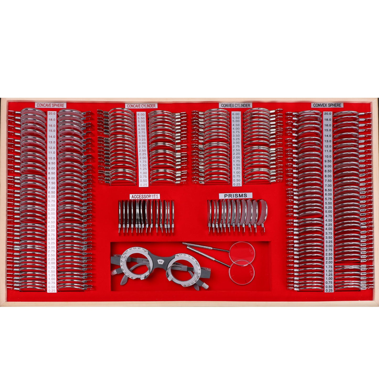 Juego de lentes de prueba UCanSee® 266 Kit óptico Estuche de aluminio Borde metálico Grado A