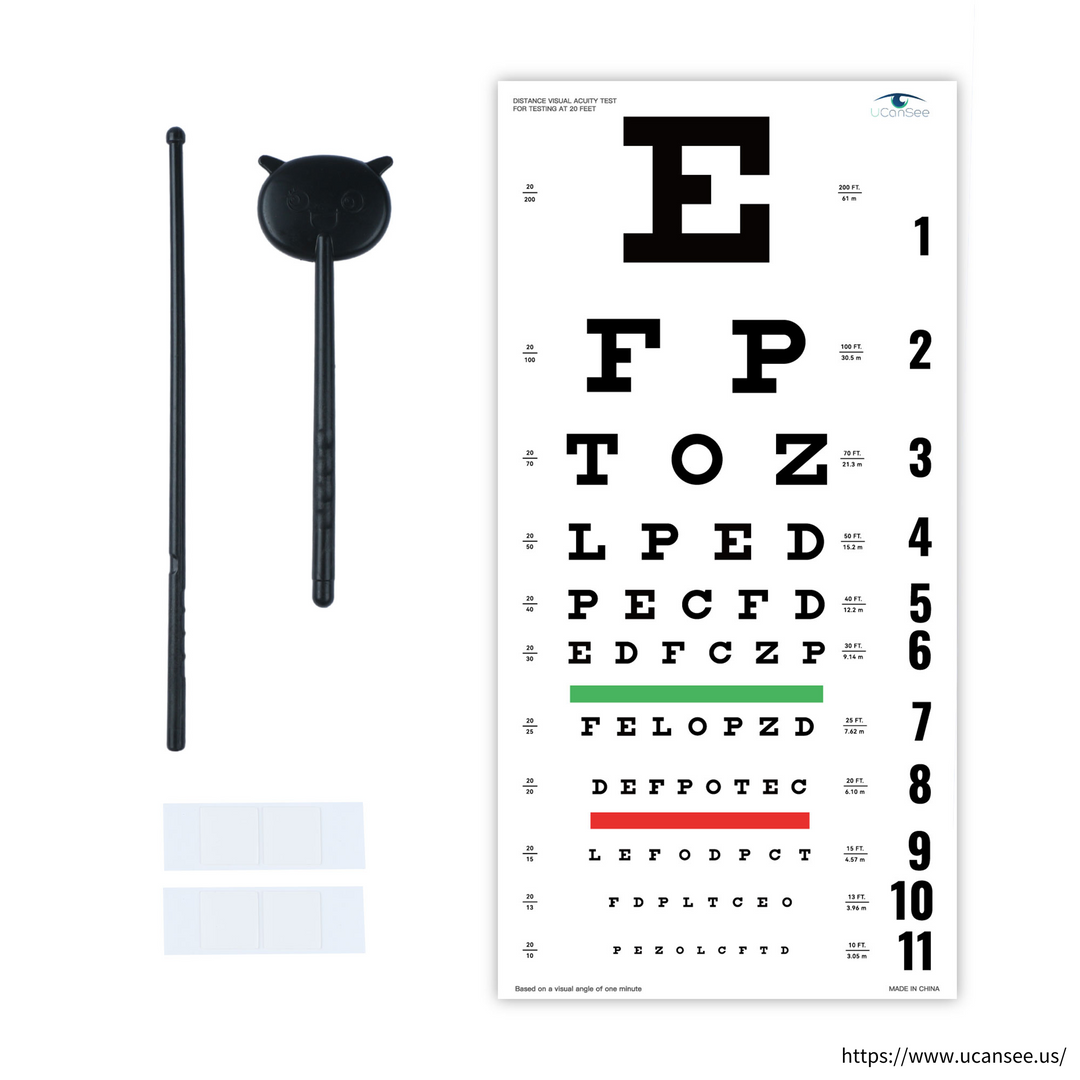 UCanSee Snellen Eye Chart Visual Acuity Chart (22x11 Inches) with Eye