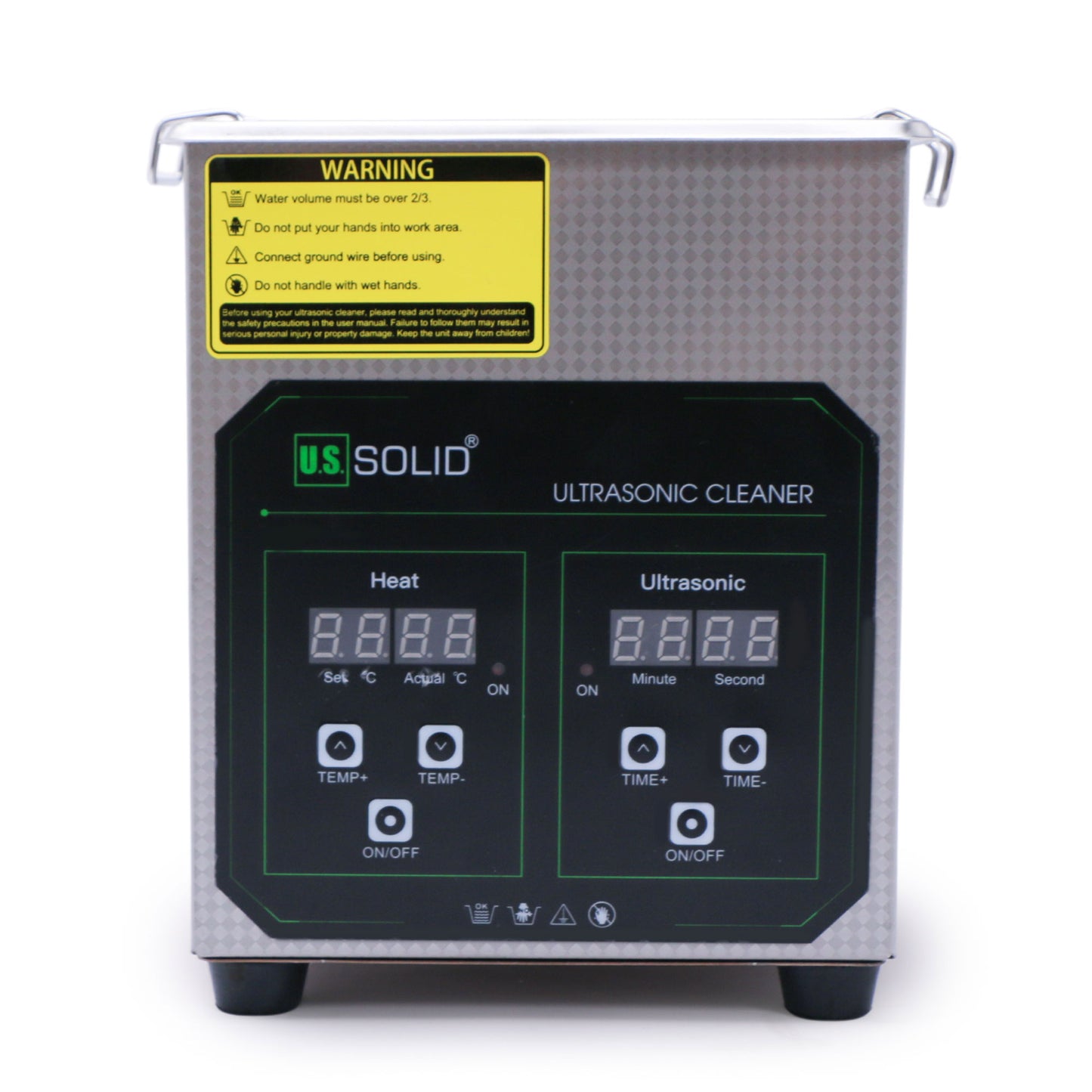 Limpiador ultrasónico de acero inoxidable sólido de 2 l y 40 kHz de EE. UU.