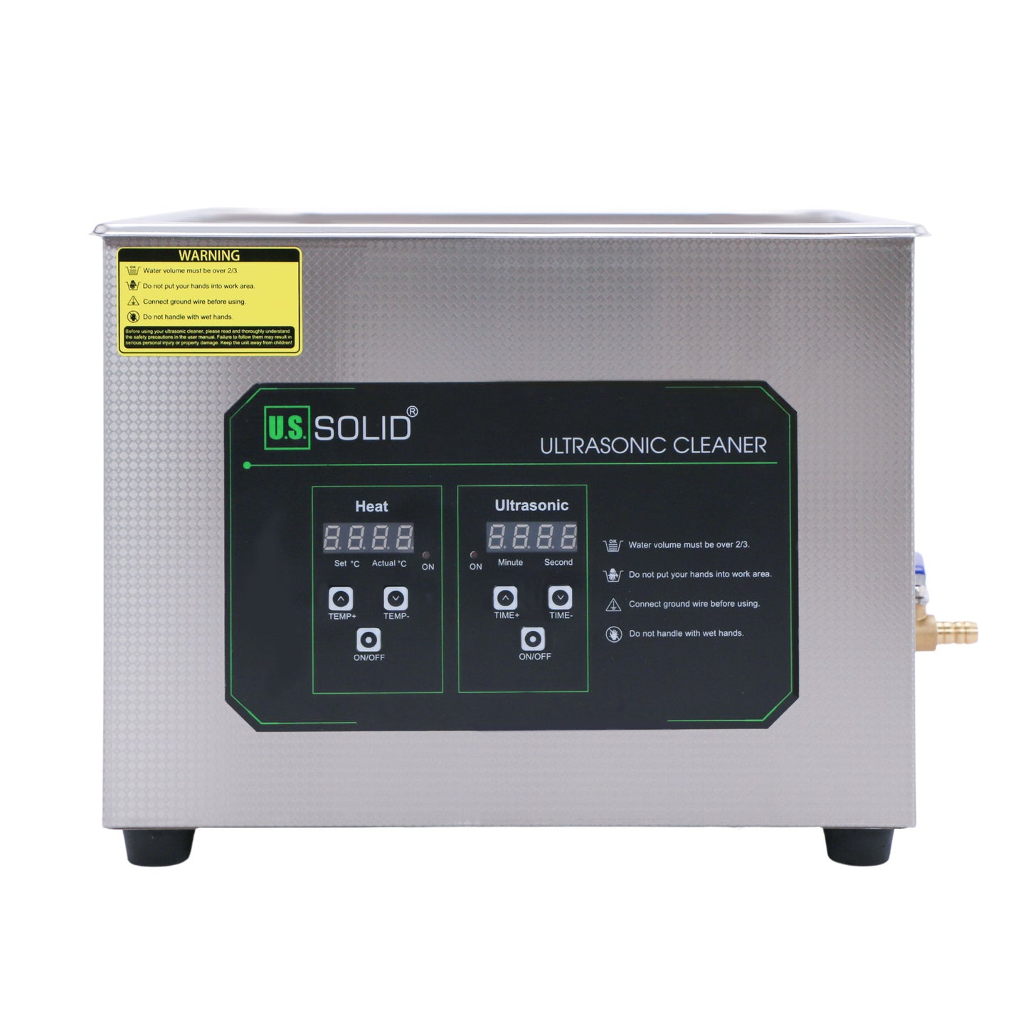 Limpiador ultrasónico de acero inoxidable sólido de 40 kHz de 15 l de EE. UU.