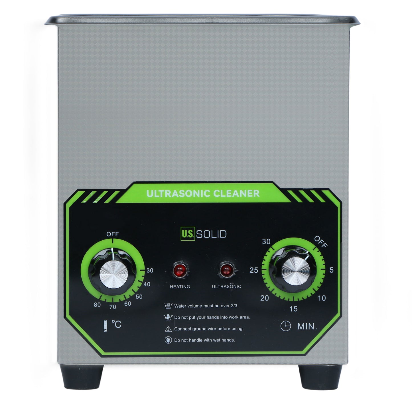 Limpiador ultrasónico de acero inoxidable sólido de 2 l y 40 kHz con control giratorio