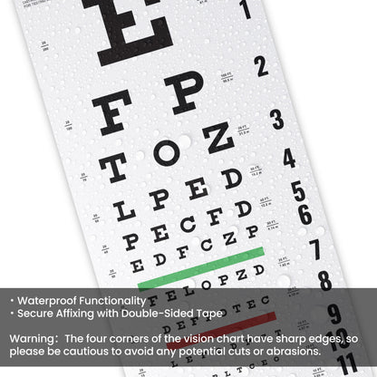 Tabla de agudeza visual UCanSee Snellen (22 x 11 pulgadas) con oclusor ocular y puntero para exámenes de la vista de 20 pies