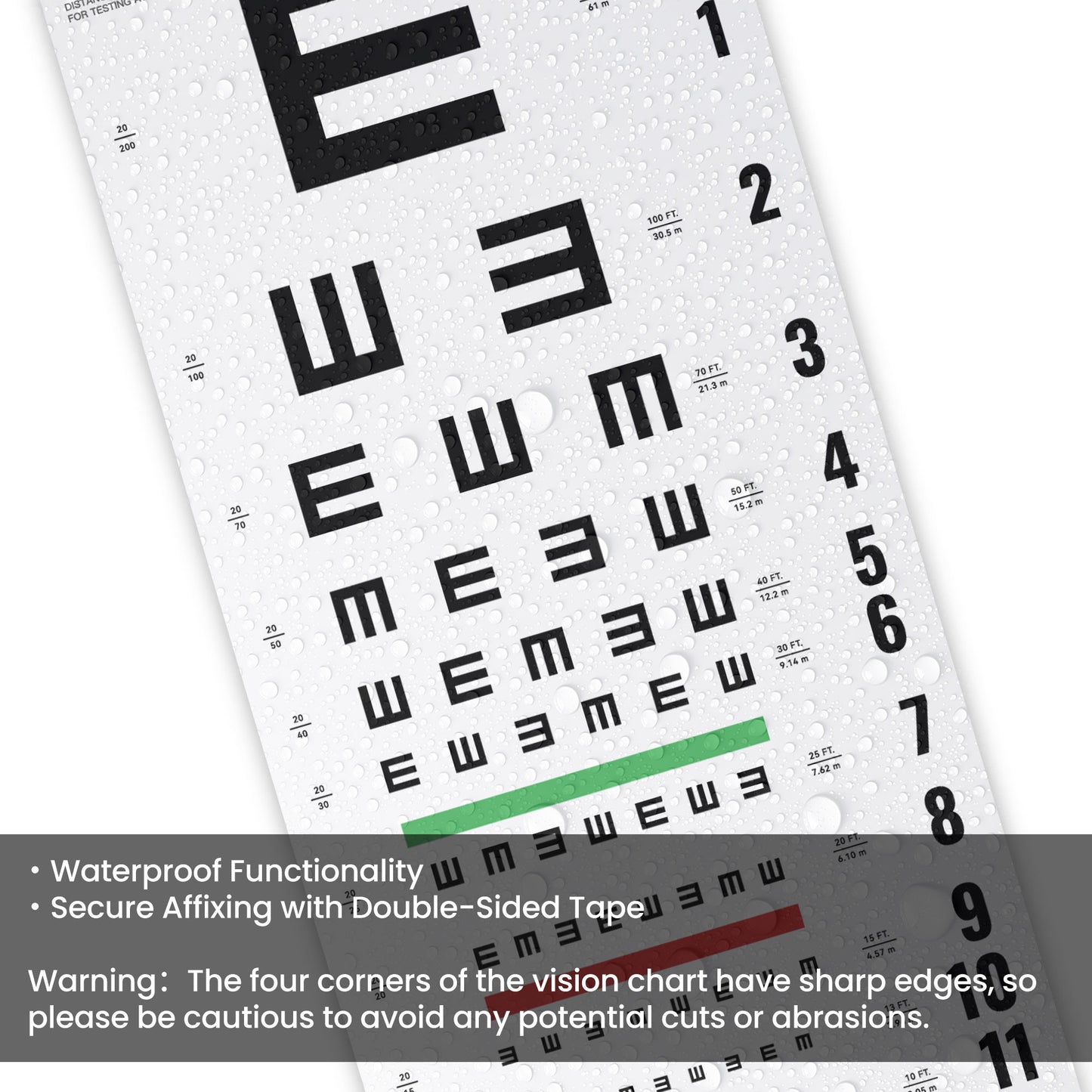 UCanSee E Eye Chart Visual Acuity Chart for Eye Exams 20 Feet (22x11 Inches)