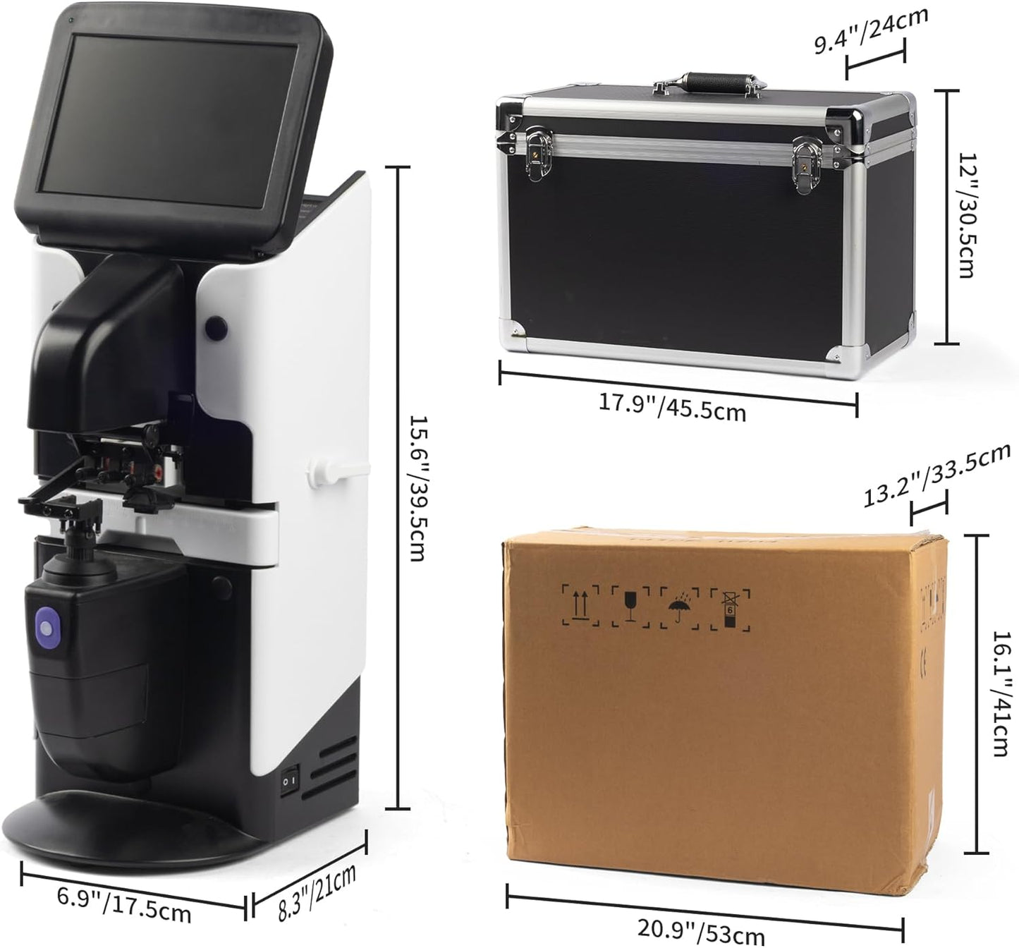 Lensómetro automático con impresora - Pantalla táctil de 7'' - PD, PH, UV - Puerto serie RS232 - Certificación FDA