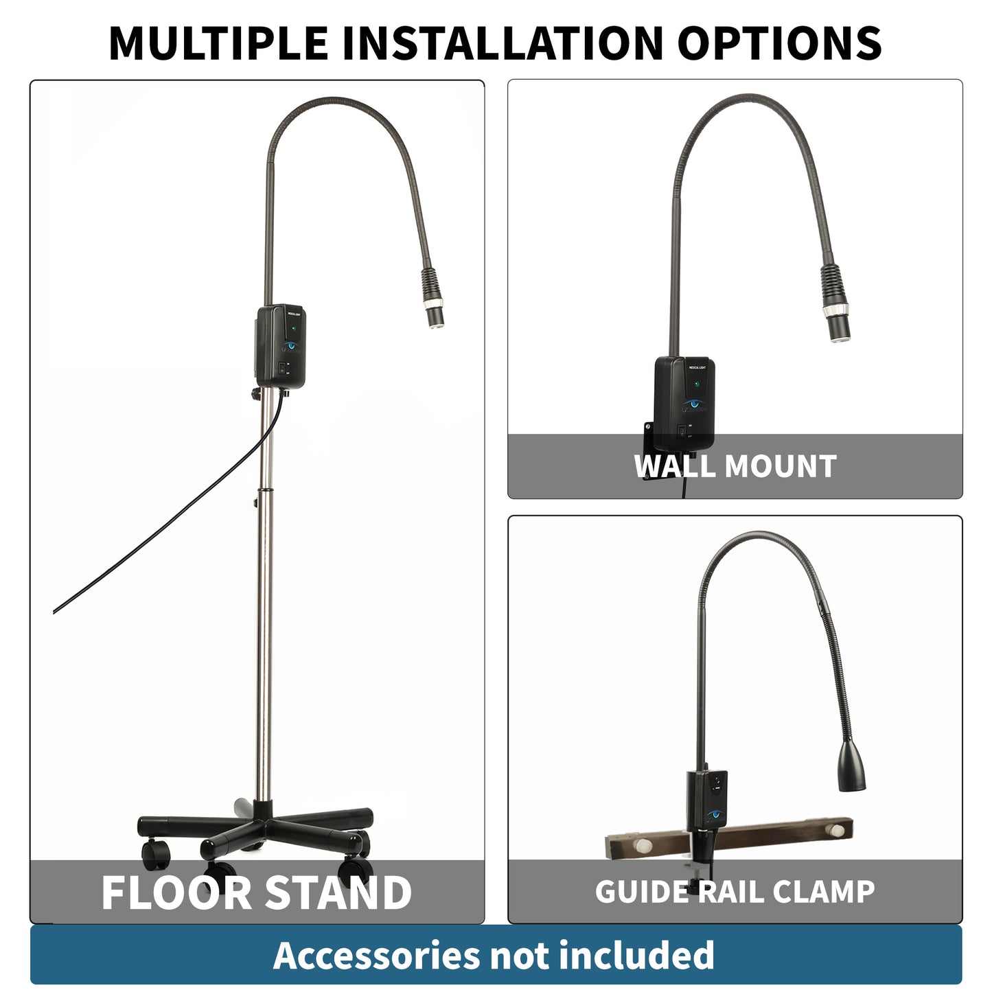 Medical Examination Light, 5W LED Procedure Lamp with Flexible Arm & Adjustable Spot Size – For Clinics and Industrial Use