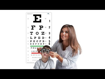 UCanSee Snellen Sehtafel, Sehschärfetafel (22 x 11 Zoll) mit Augenverschluss und Zeiger für Augenuntersuchungen, 20 Fuß